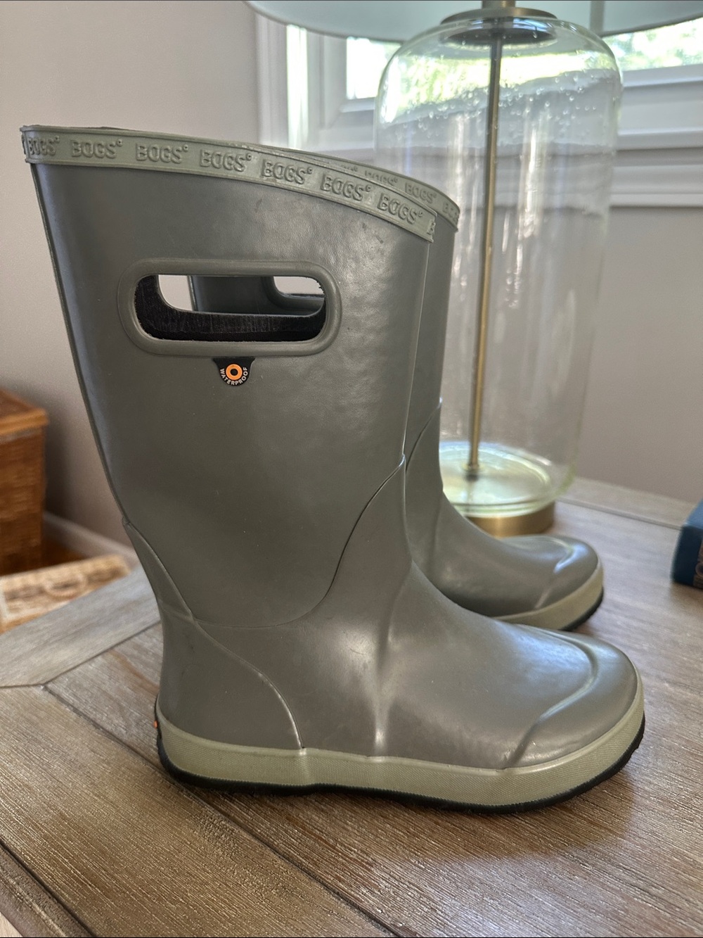 Bogs Kids' Olive Gray Rain & Snow Boots, Sz 4 (Big Kids)
